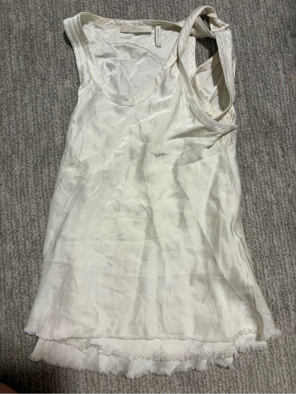 Helmut Lang White Silk Slip Tank